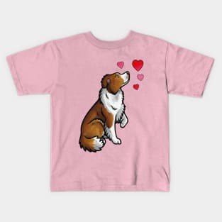 Border collie love Kids T-Shirt